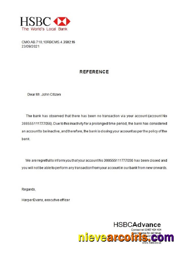 United Kingdom HSBC closure reference